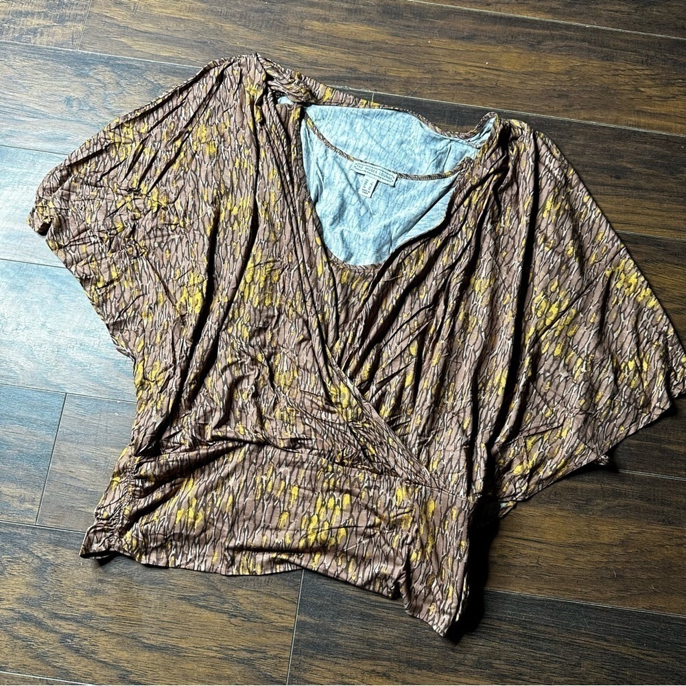 The Muses Lounge Brown Printed Jersey Knit Blouson Top